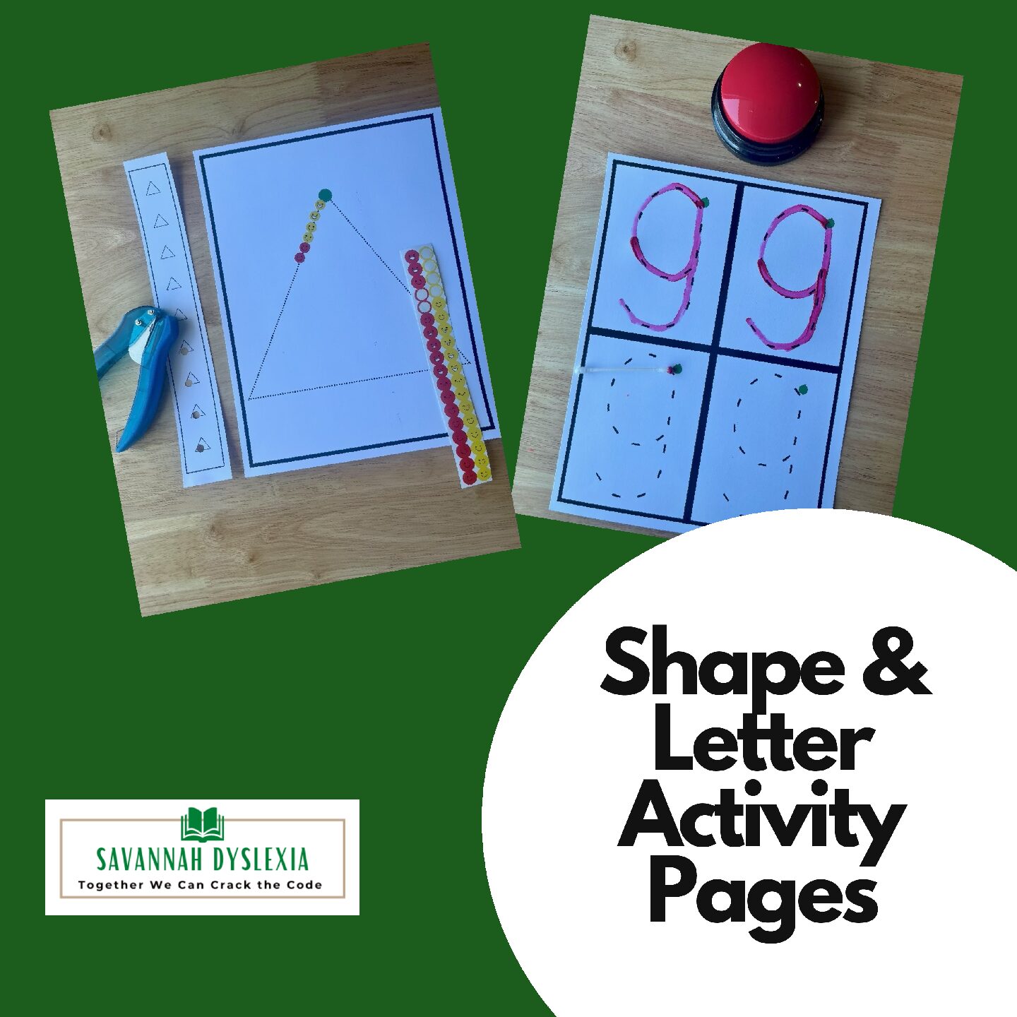 Shape and Letter Activity Pages